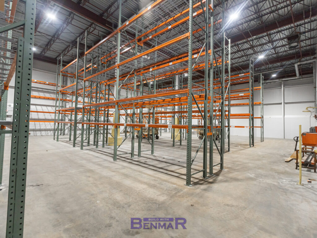 Industrial shelving and storage space created for Winsupply in Ocala Florida